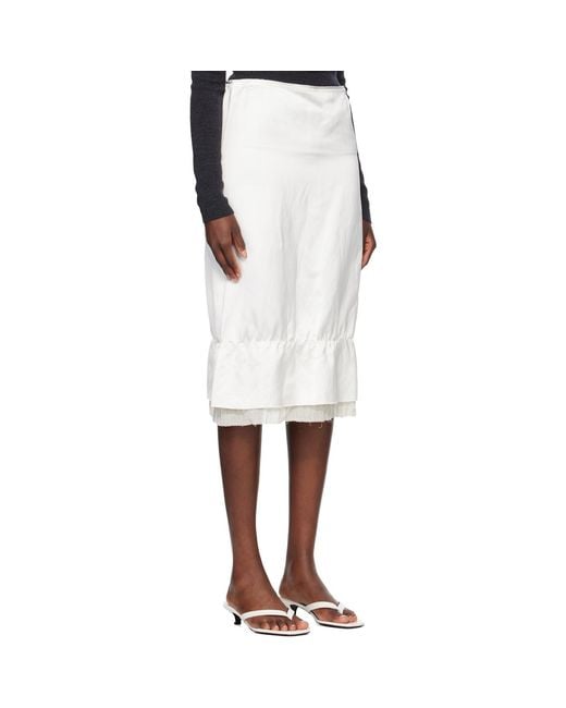 Totême Black Layered Satin Midi Skirt
