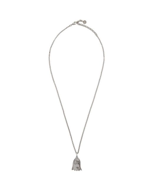 Gucci Metallic Silver Ghost Necklace for men