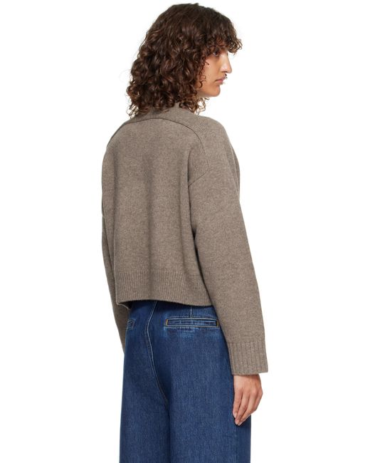 Pull Droit Bruzzi Taupe En Laine Et Cachemire À Logo Loulou de Saison en coloris Blue