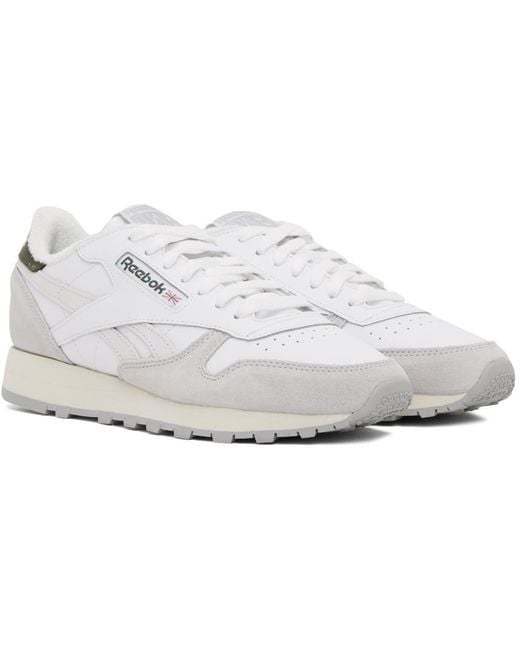 Reebok White Gray Classic Sneakers in Black for Men Lyst UK