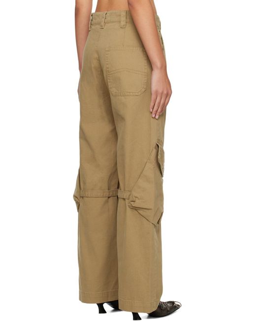 Acne Natural Beige Cargo Pocket Trousers
