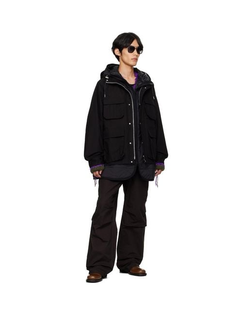 Sacai Black Rip Stop Blouson Jacket for men