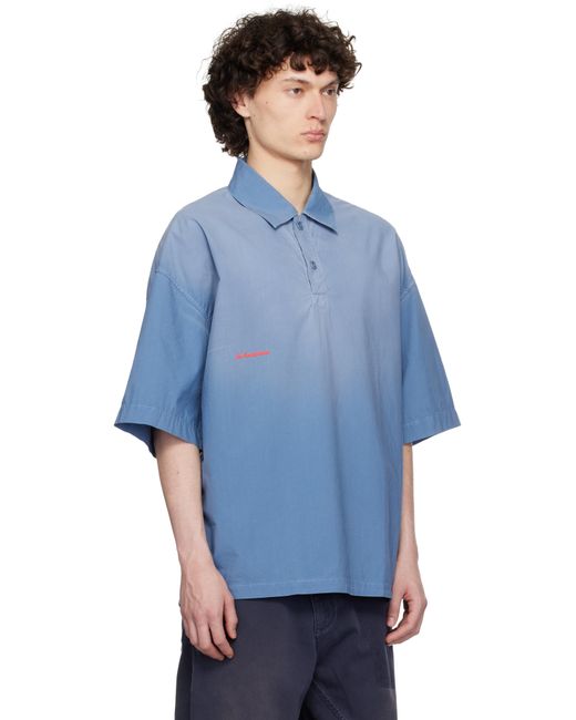 メンズ J.W. Anderson ブルー オーバーサイズ ロゴ ポロシャツ Blue