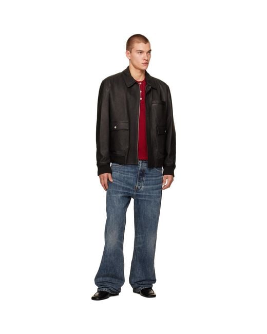 Carrera Black Coda Leather Jacket for men