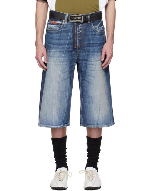 メンズ Martine Rose ブルー ジッパー デニムショートパンツ Blue