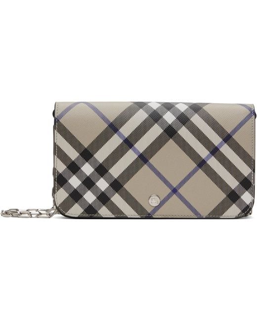 Burberry Black Check Chain Strap Wallet Bag