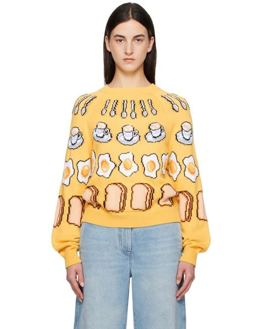 Moschino Yellow Colazione Sweater