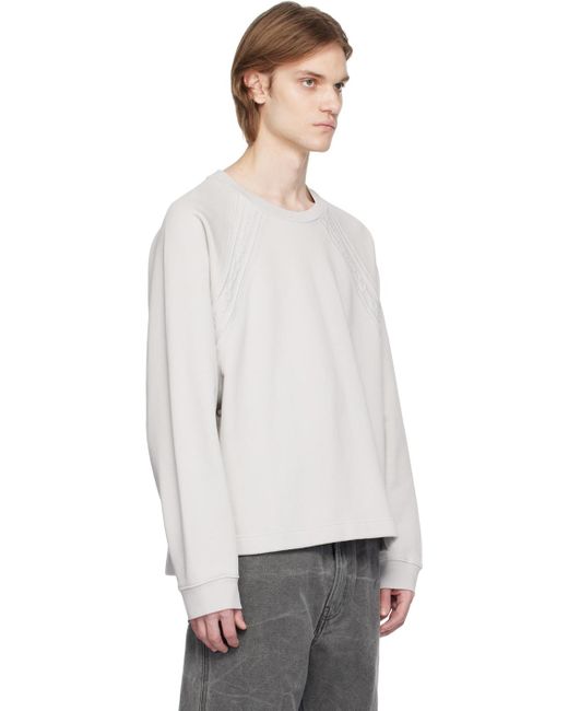 Acne White Embossed Sweatshirt for men