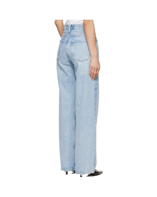 Agolde Blue Ren High Rise Wide Leg Jeans