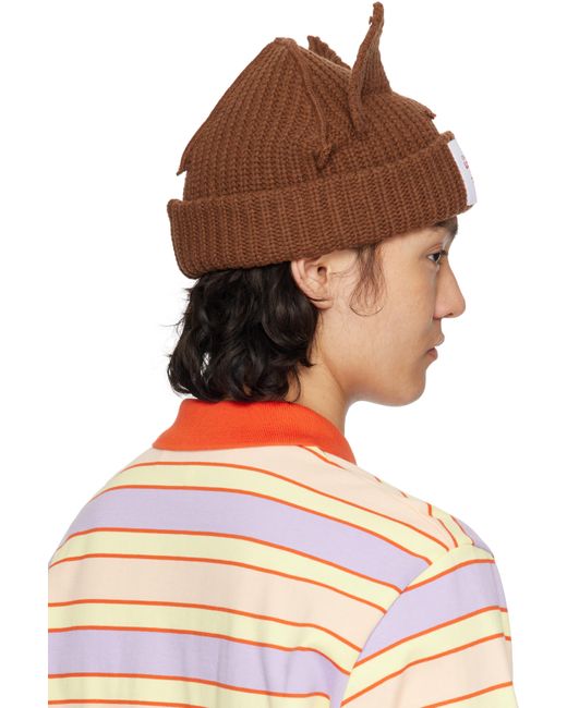 Charles Jeffrey Orange Ssense Exclusive Chunky Ears Beanie for men
