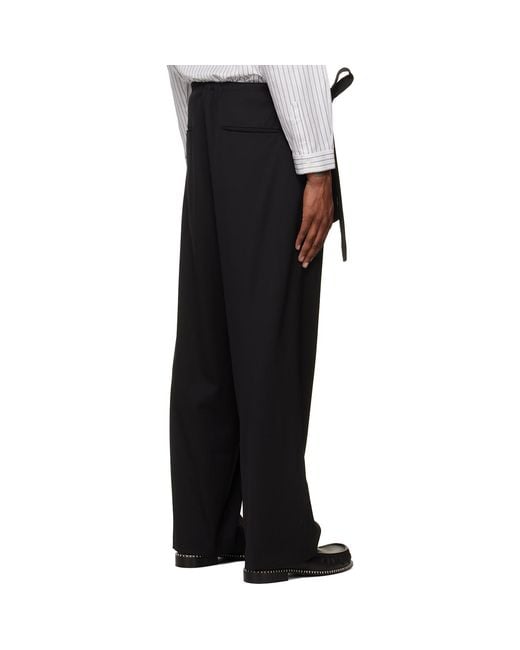 Kiko Kostadinov Black Laan Gathered Trousers for men