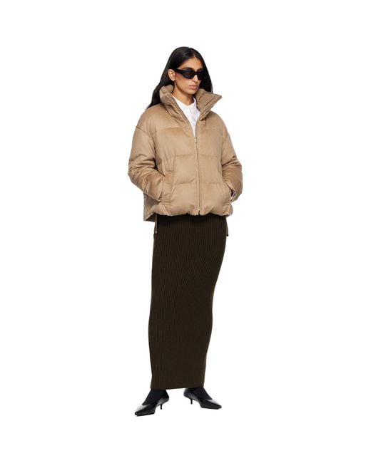 Max Mara Natural Tan Diego Reversible Down Jacket