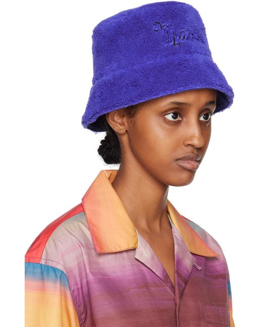 Marni Blue Yellow Logo Bucket Hat