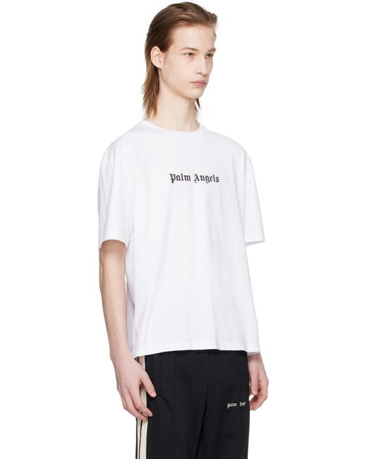 Palm Angels White Printed T-shirt for men
