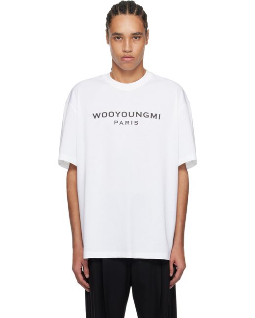 メンズ Wooyoungmi ホワイト フロントロゴ Tシャツ White