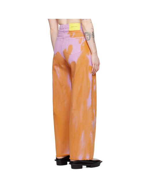 Marques'Almeida Marques Almeida Orange & Pink Tie-dye Boyfriend Jeans