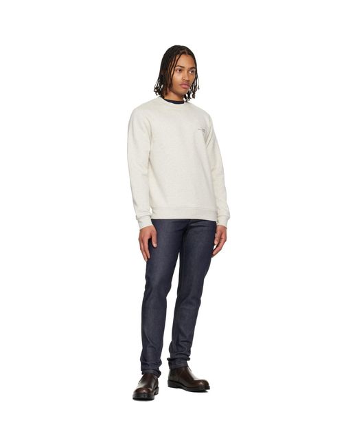 Pull Molletonné Gris À Logo Item A.P.C. pour homme en coloris Black
