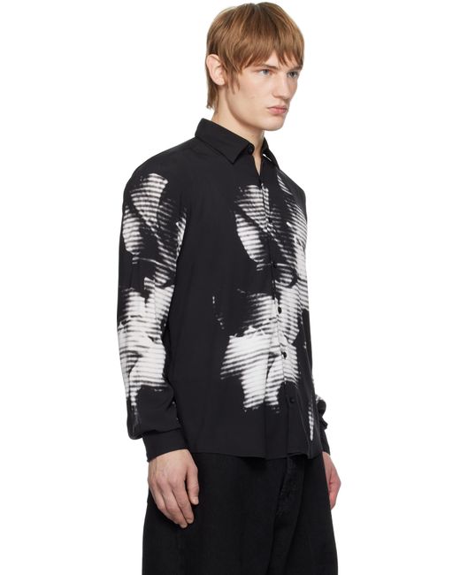 HUGO Black Flower Shirt for men