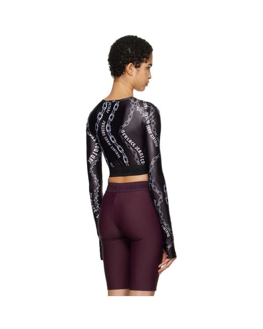 Versace Jeans Couture Black Chain Couture Crop T-Shirt
