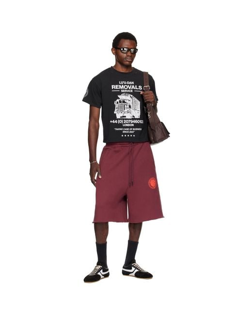 Lu'u Dan Red Burgundy Zoku Shorts for men