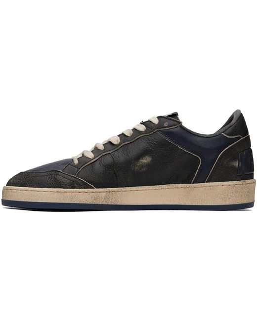 Golden Goose Deluxe Brand Black Navy Ball Star Double Quarter Sneakers for men