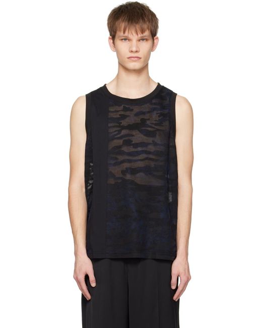 Feng Chen Wang Black Camouflage Tank Top for men