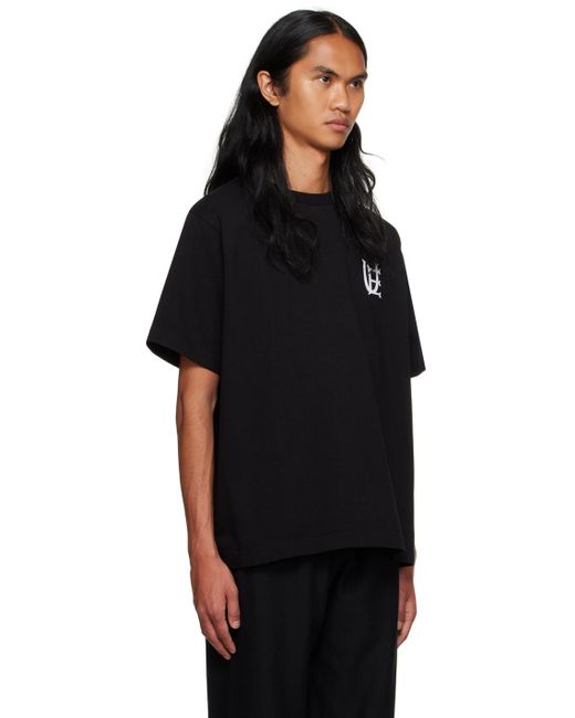 Uniform Experiment Black Appliqué T-shirt for men