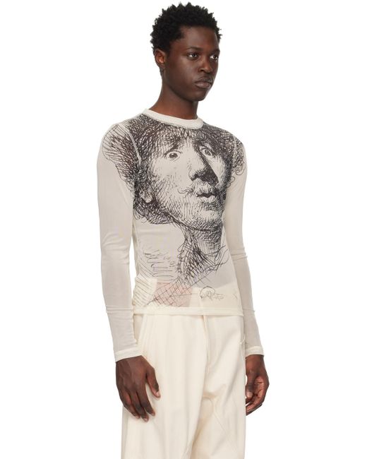 JW Anderson Off white Sheer Long Sleeve T shirt in Black for Men Lyst UK