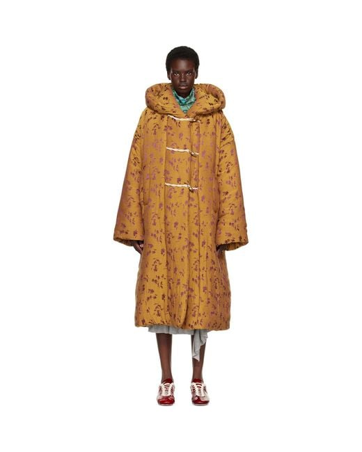 Dries Van Noten Brown Floral Coat