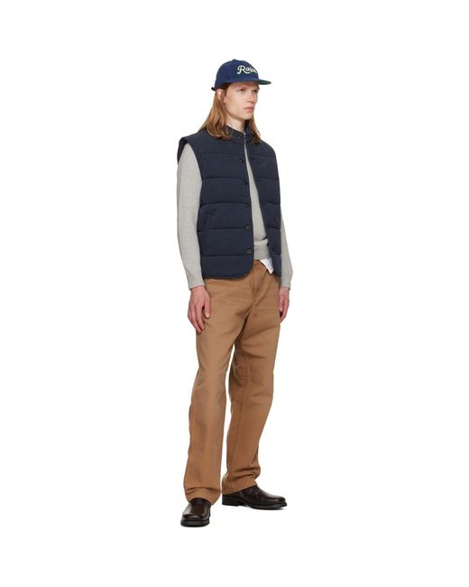 Polo Ralph Lauren Blue Houndstooth-Print Estate-Rib Vest for men