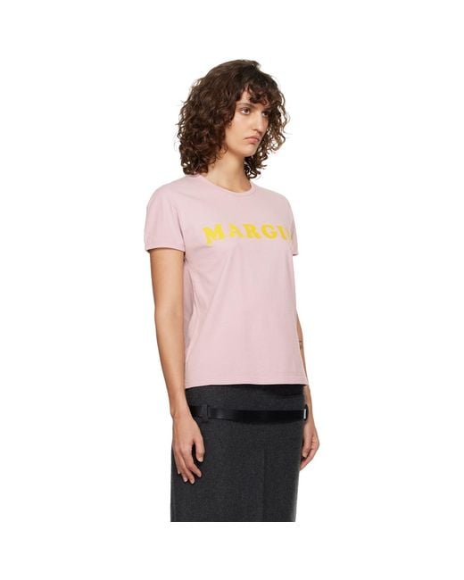 MM6 by Maison Margiela Pink 'Margie' T-Shirt