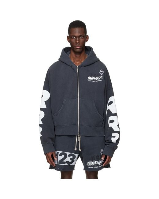 RIVINGTON roi Rebis Blue Membership Uso Zip Hoodie for men