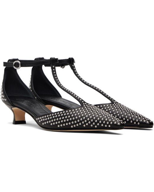 Aeyde Black Liz Mini Stud Leather Heels