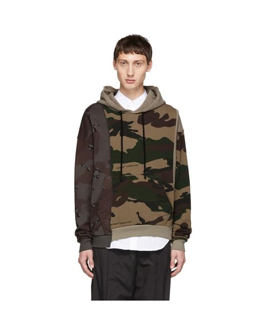 Off-White c/o Virgil Abloh Multicolor Panelled Camouflage Hooded Sweatshirt for men