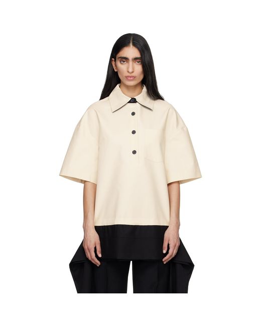 Entire studios Natural Off- Extended Trim Polo