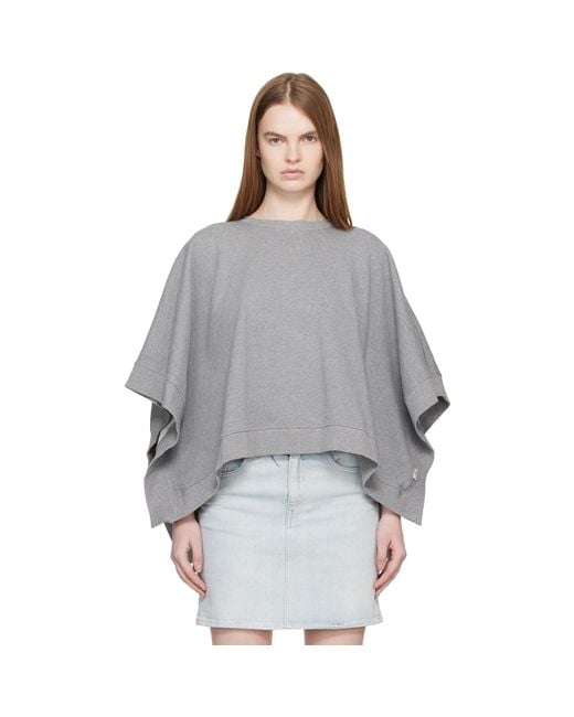 MM6 by Maison Margiela Gray Unbrushed Cotton Sweatshirt