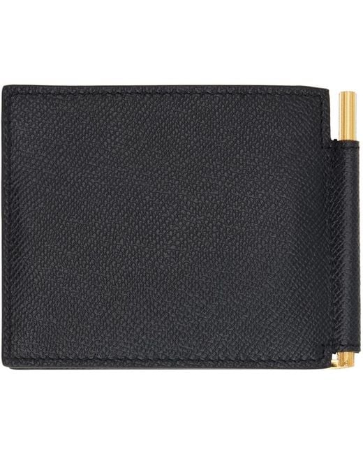 Tom Ford Small Grain Leather Money Clip Wallet in Black for Men | Lyst UK