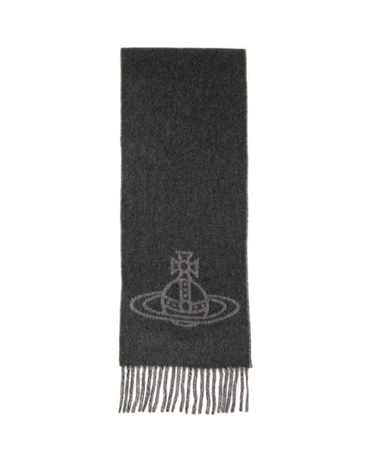 Vivienne Westwood Gray Double Face Scarf for men