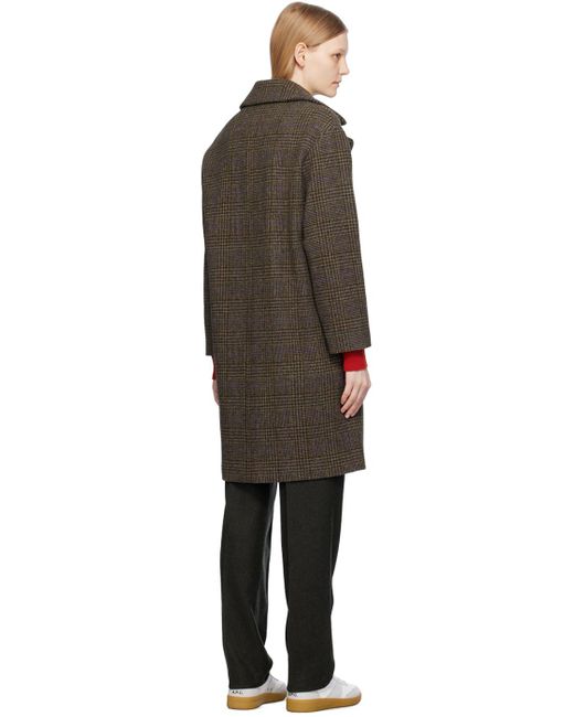 A.P.C. Black . Brown Ninon Coat for men