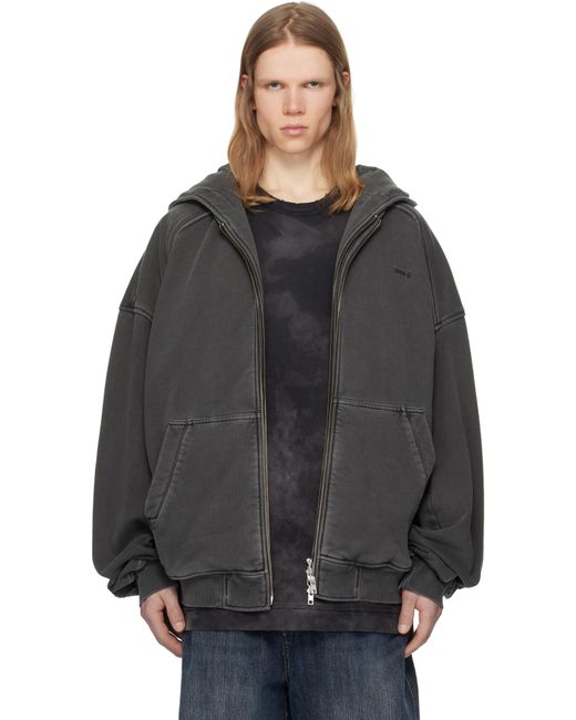 Juun.J Black Double Layered Dyed Hoodie for men