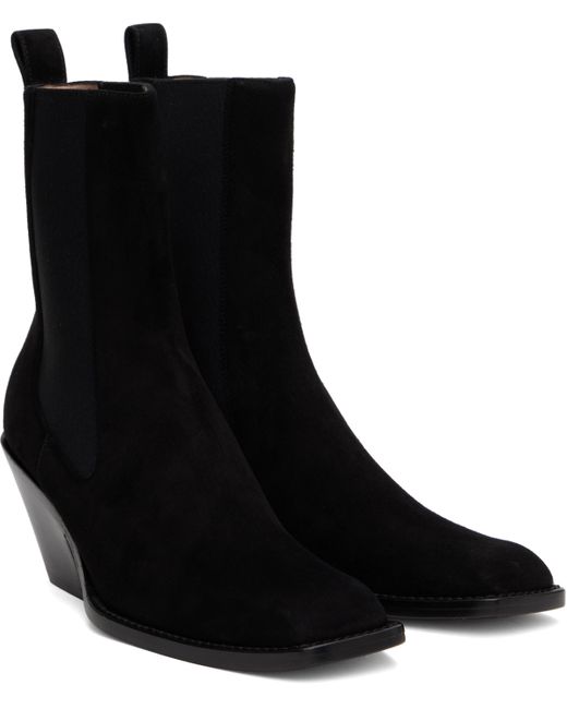 Khaite Black Austin Ankle Chelsea Boots