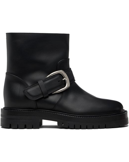 Maison Margiela Black Tabi County Buckle Ankle Boots for men