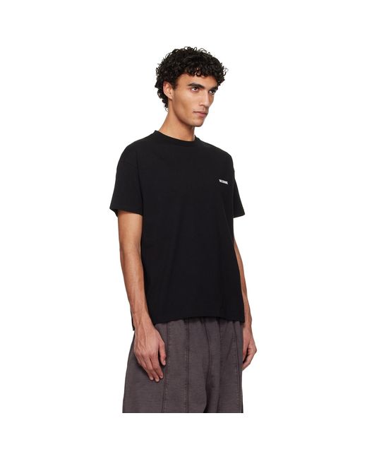 we11done Black Mini Logo T-Shirt for men