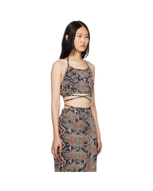 Atlein Black Snake Print Tank Top
