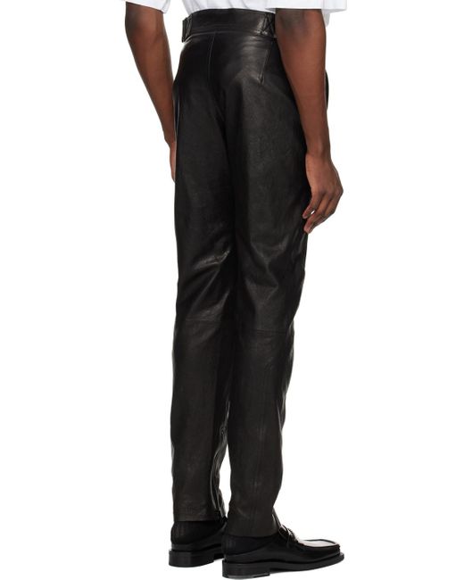 Martine Rose Black Paneled Leather Pants for men