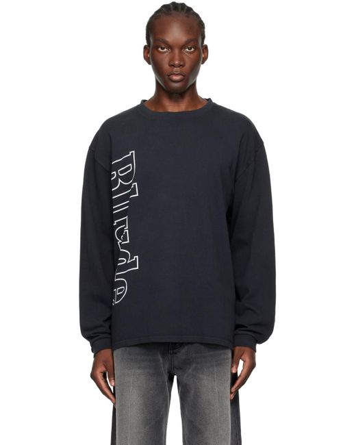 Rhude Black Side Logo Long Sleeve T-Shirt for men