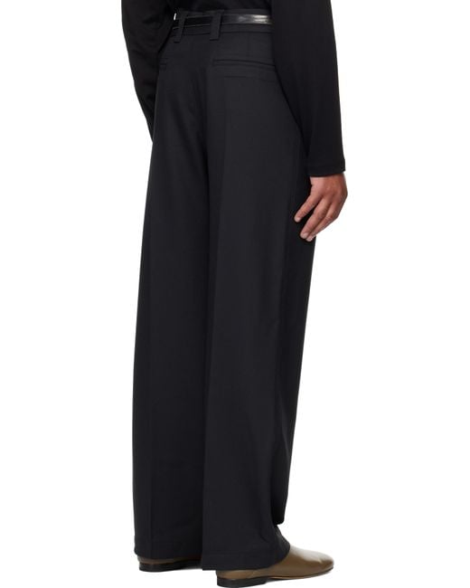 Lemaire Black Straight Tailored Trousers for men