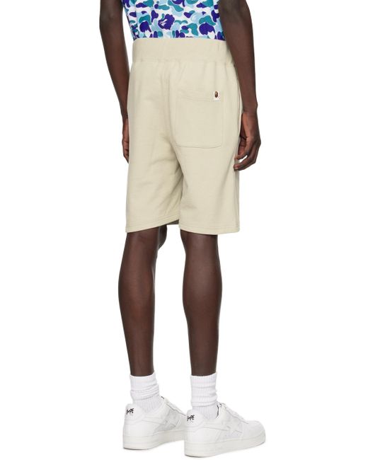 A Bathing Ape Natural Ape Head One Point Shorts for men
