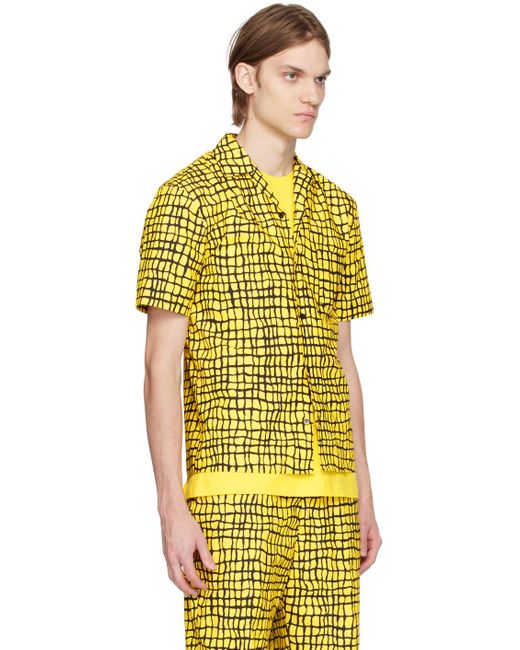 Moschino Yellow Warped Shirt for men