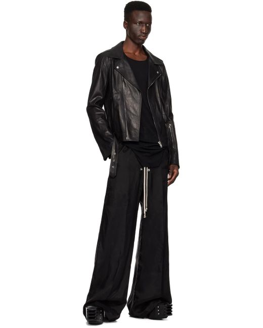 Rick Owens Black Lukes Stooges Leather Jacket for men